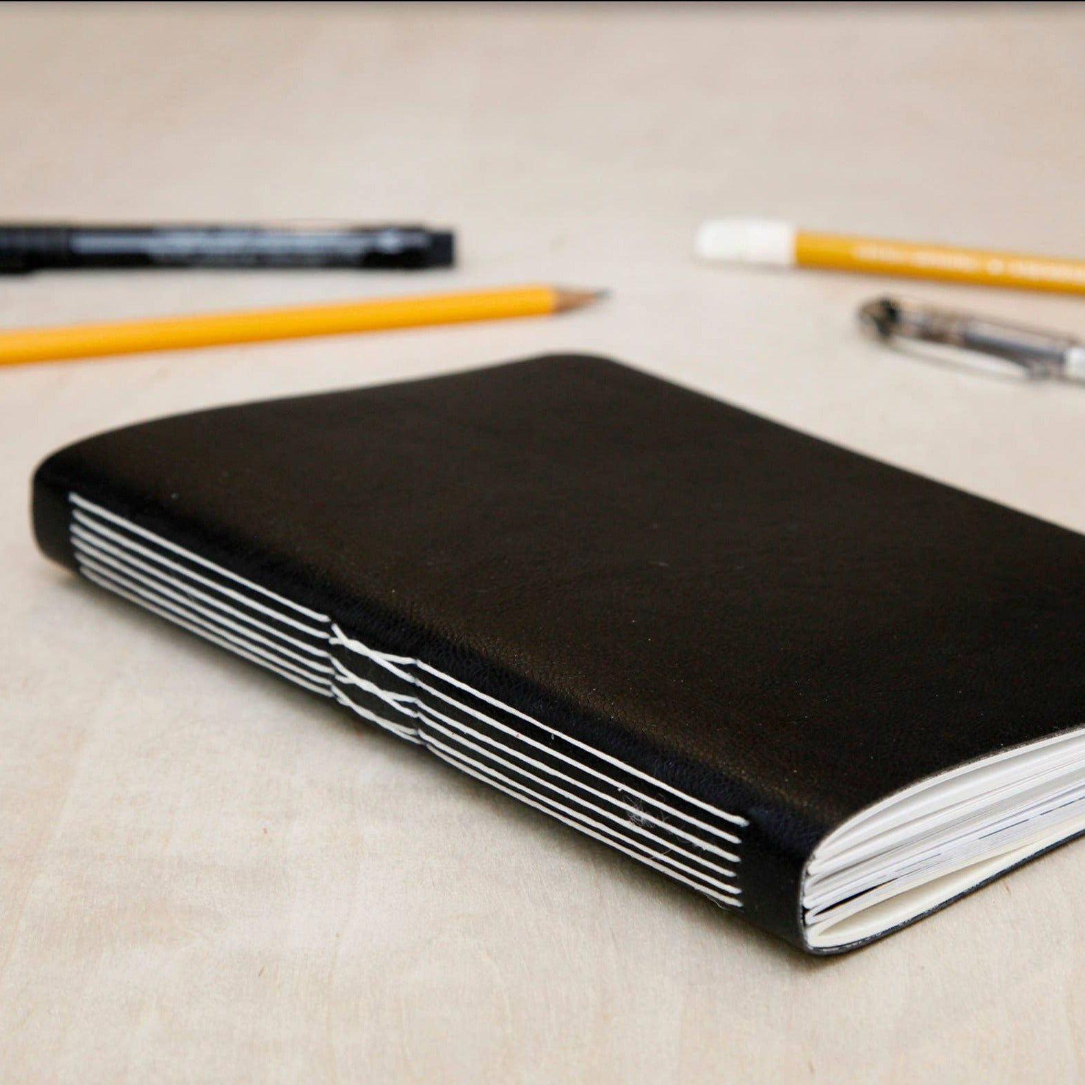 Handmade Notebook - Large Mixed Paper - Black - Gift & Gather