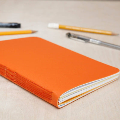 Handmade Notebook - Large Mixed Paper - Orange - Gift & Gather