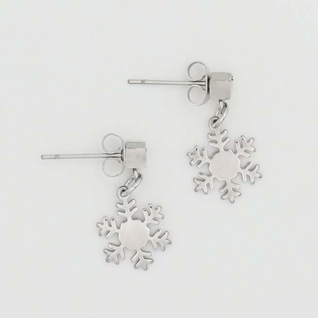 Holiday Earrings - Snowflake Cube Stud - Gift & Gather