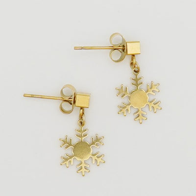 Holiday Earrings - Snowflake Cube Stud - Gift & Gather