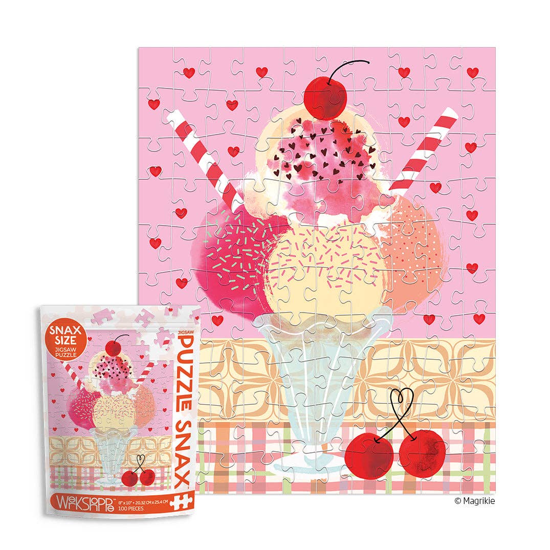 Jigsaw Puzzle - 100 Piece - Cherry Sundae - Gift & Gather