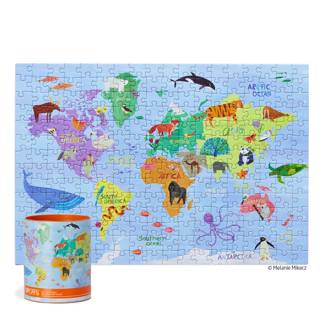 Jigsaw Puzzle - Animal World Map - 250 Piece - Gift & Gather