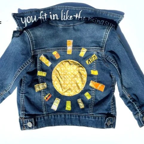Scout Indiana Co Kids Hand Painted Denim Jacket Sunshine 4T