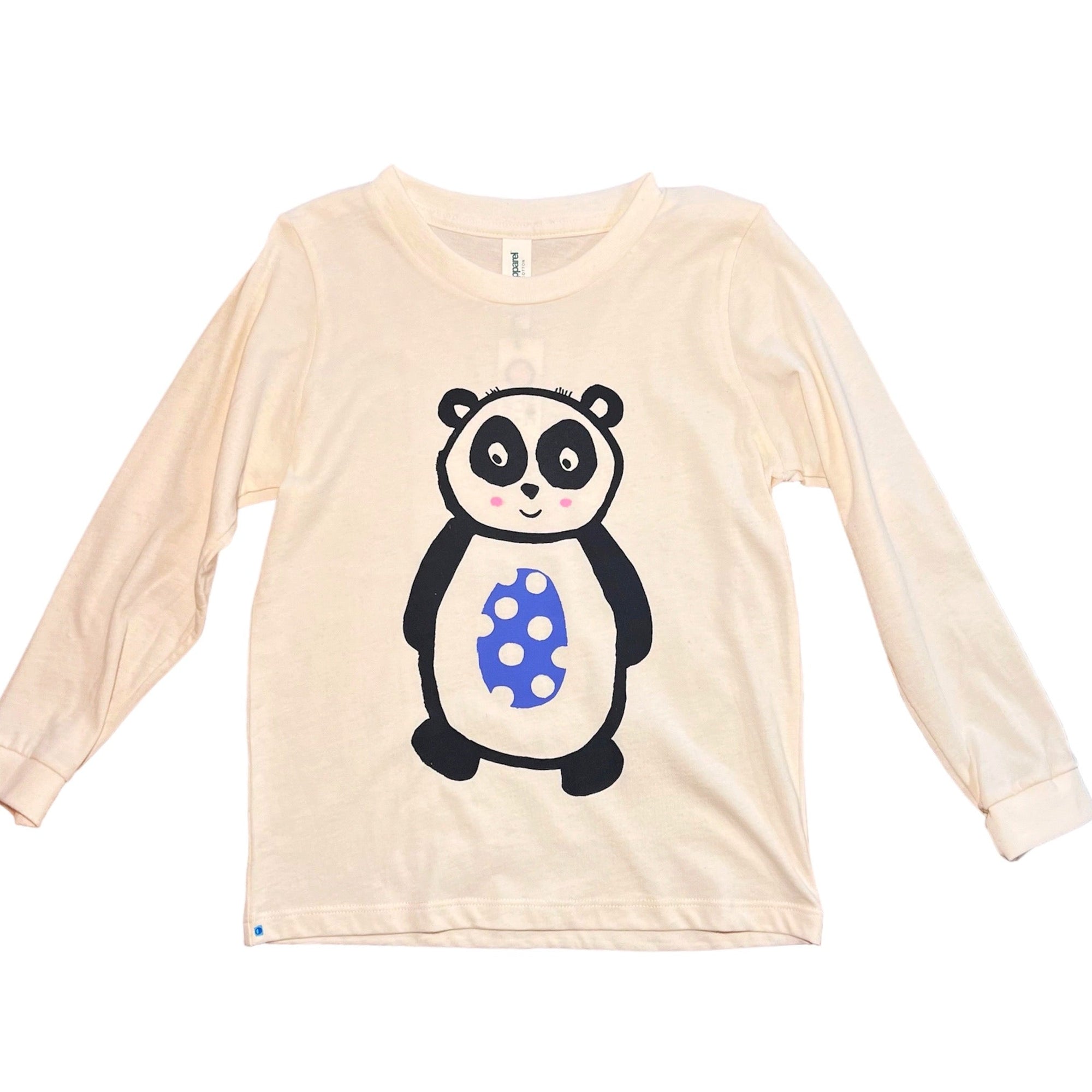Kids Shirt - Panda - Long Sleeve - Cream - Gift & Gather