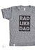 Kid's Tee - Rad Like Dad - Athletic Gray/Black Glitter Block - Gift & Gather