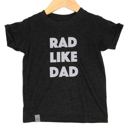 Kid's Tee - Rad Like Dad - Tri-Black/Matte Gray - Gift & Gather