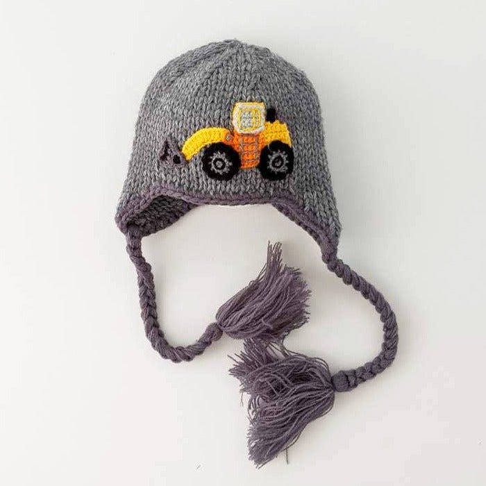 Knit Beanie Hat - Digger Backhoe - Gift & Gather