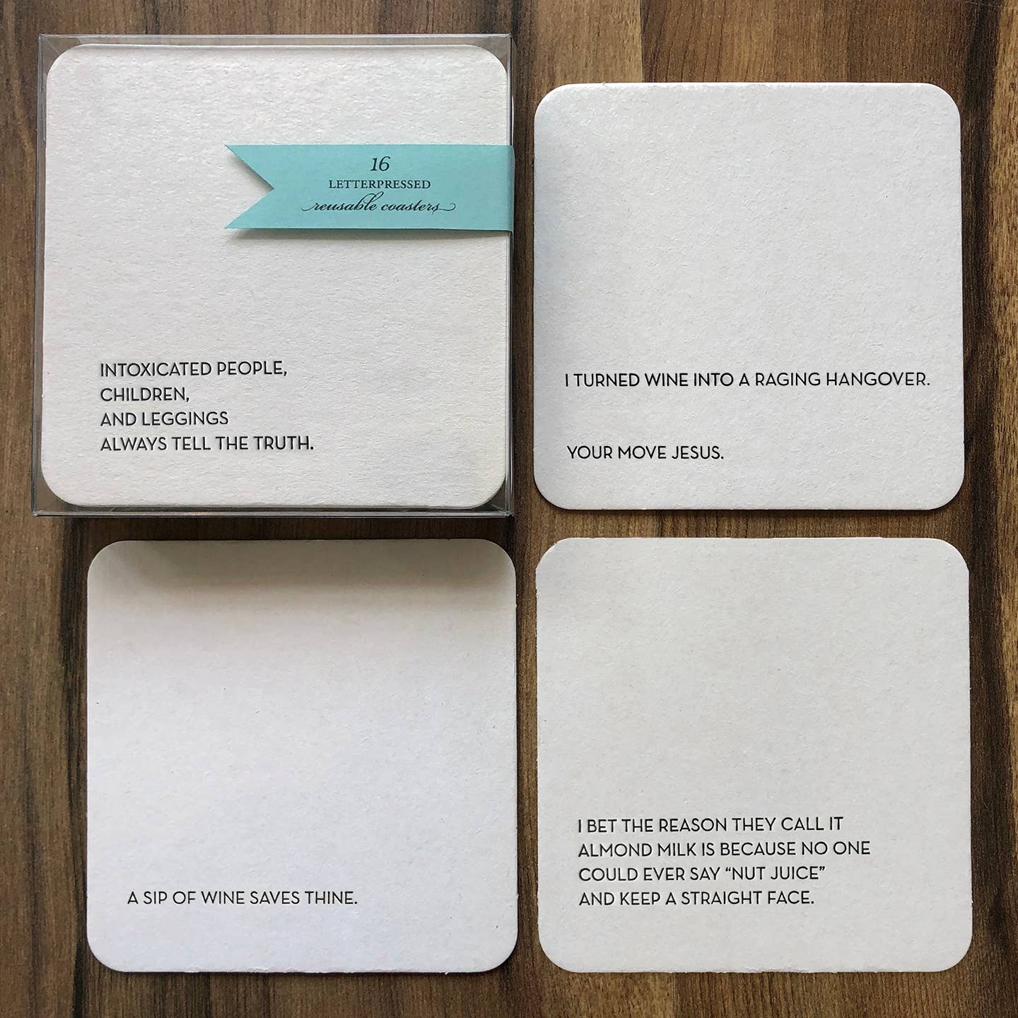 Letterpress Coaster - Intoxicated People - Gift & Gather