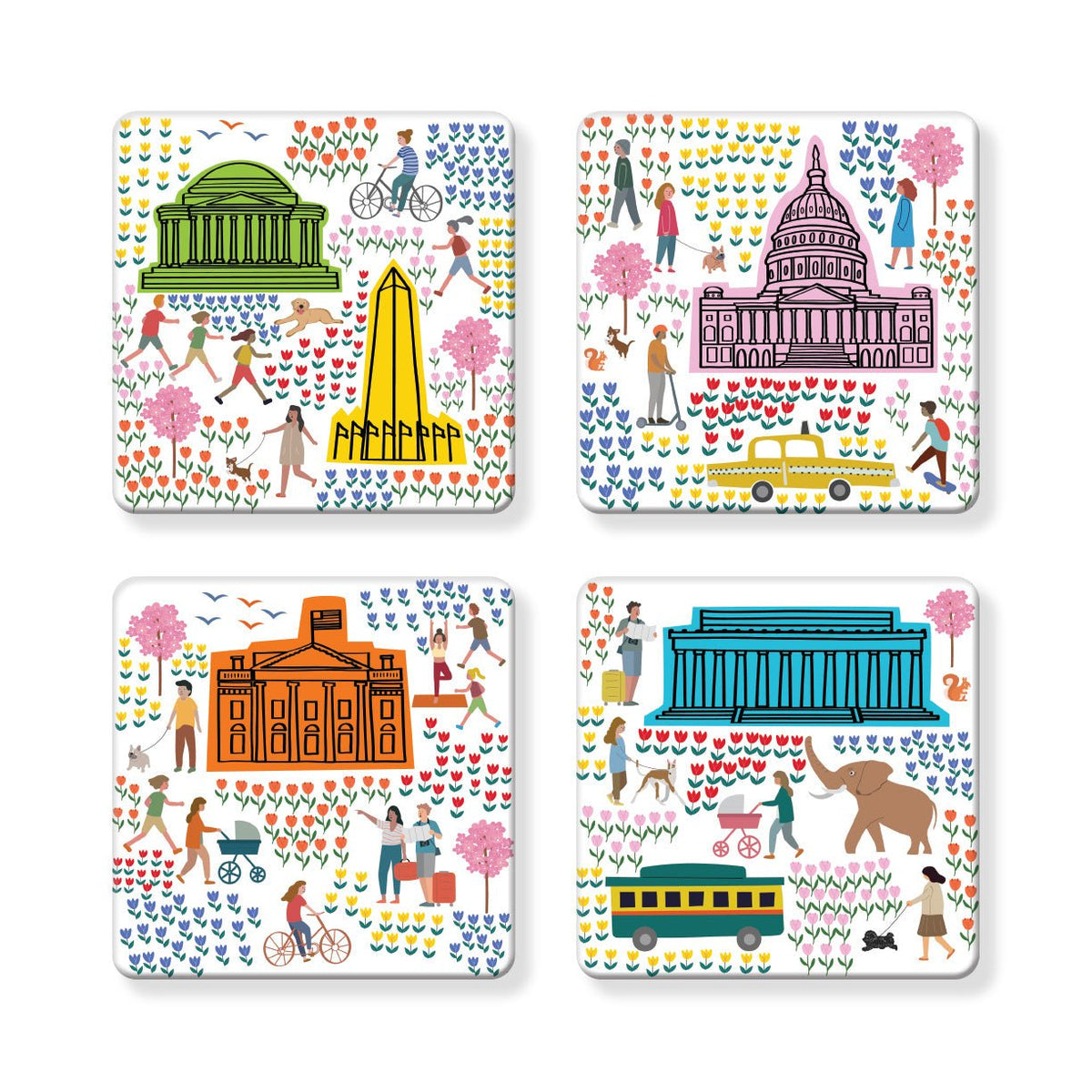 MDF Coaster - Set of 4 - Spring In DC - Gift & Gather
