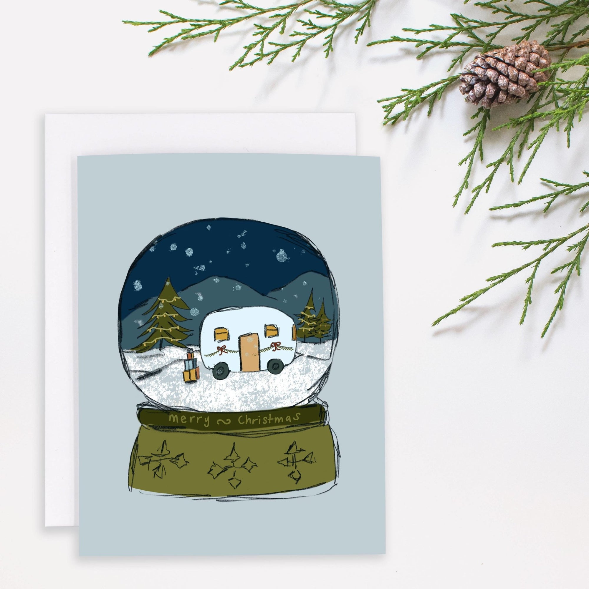 Merry Christmas Snowglobe Card - Gift & Gather
