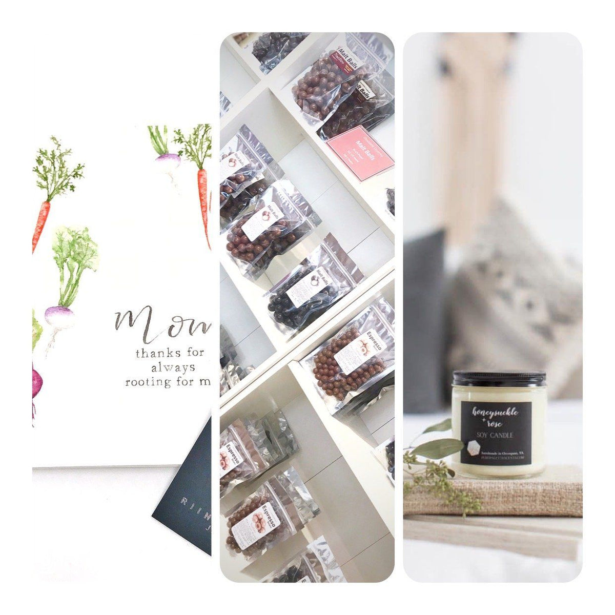 Mother's Gift Box Almond Chocolate & Soy Candle - Gift & Gather