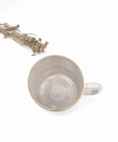 Mug Ava - White Glazed Clay Mug With Handle - Gift & Gather