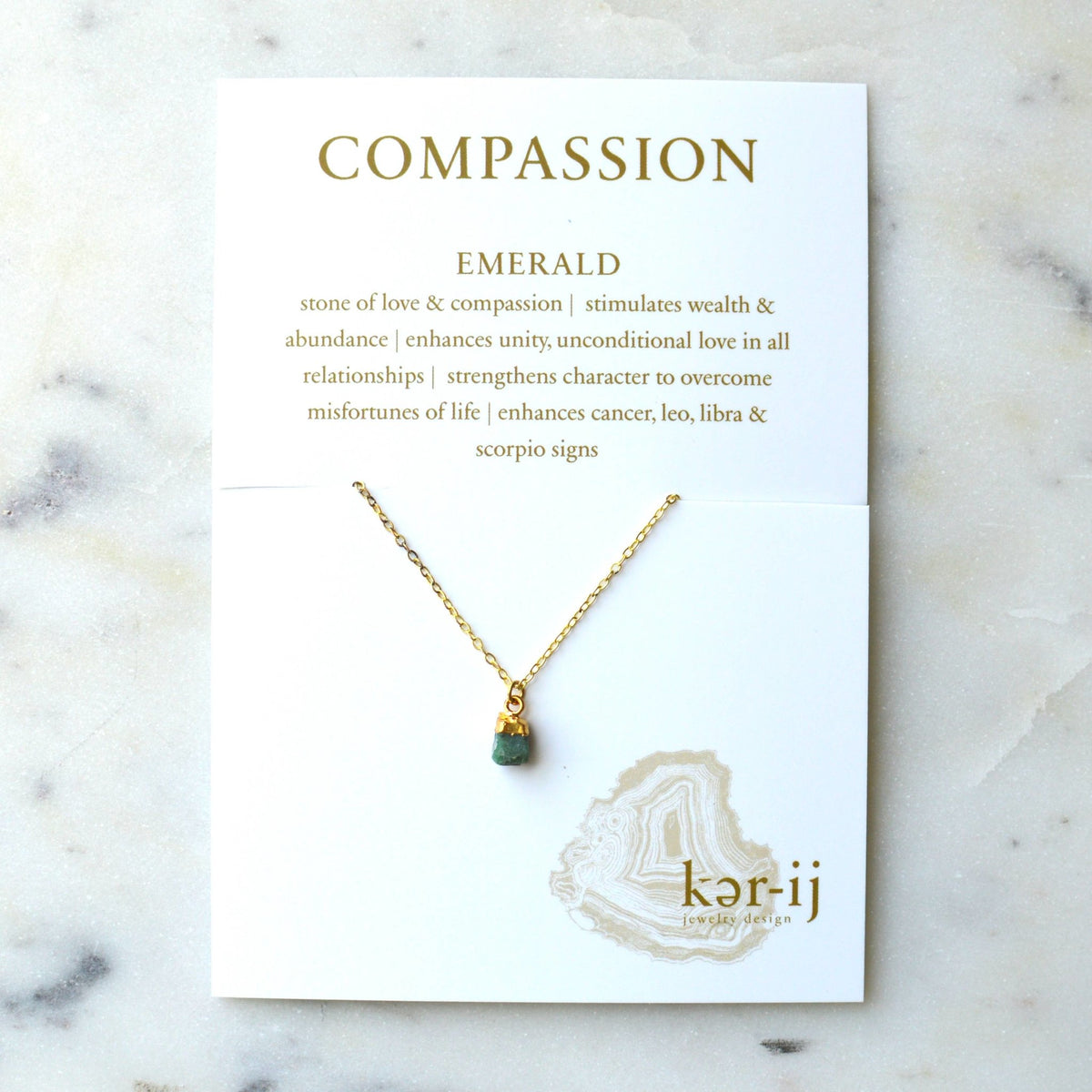 Necklace - Healing Stone on Quote Cards - Gift & Gather