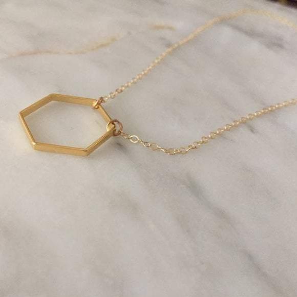 Necklace - Hexagon - Gift & Gather