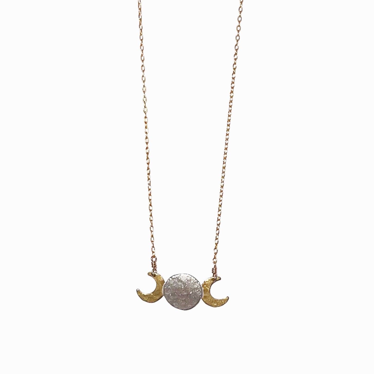 Moon Phase Bronze Necklace - Seed and Sky