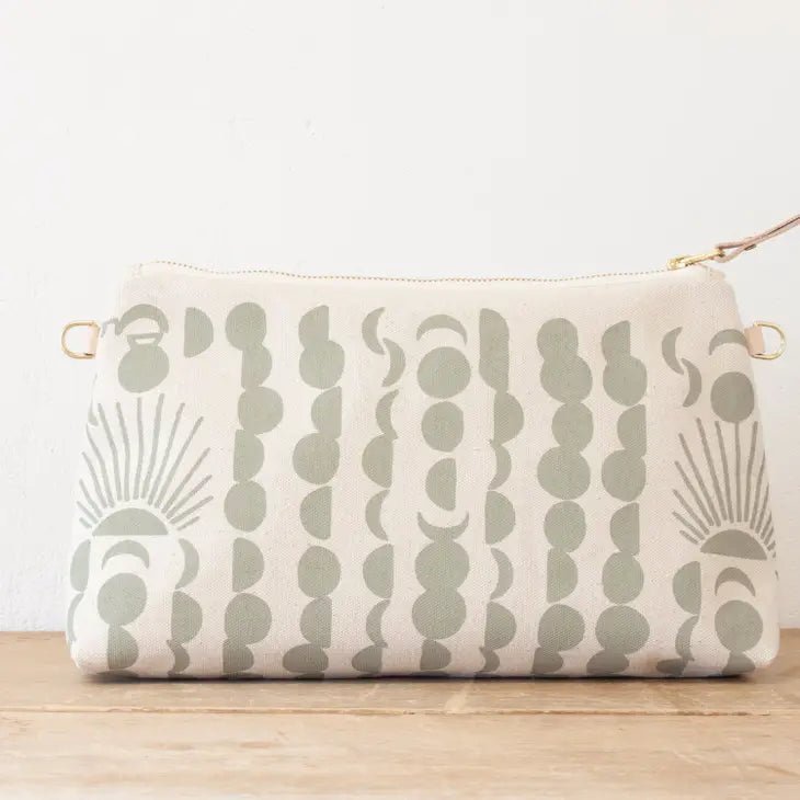 Oatmeal Sun & Moon Jen Bag With Natural Zip - Gift & Gather