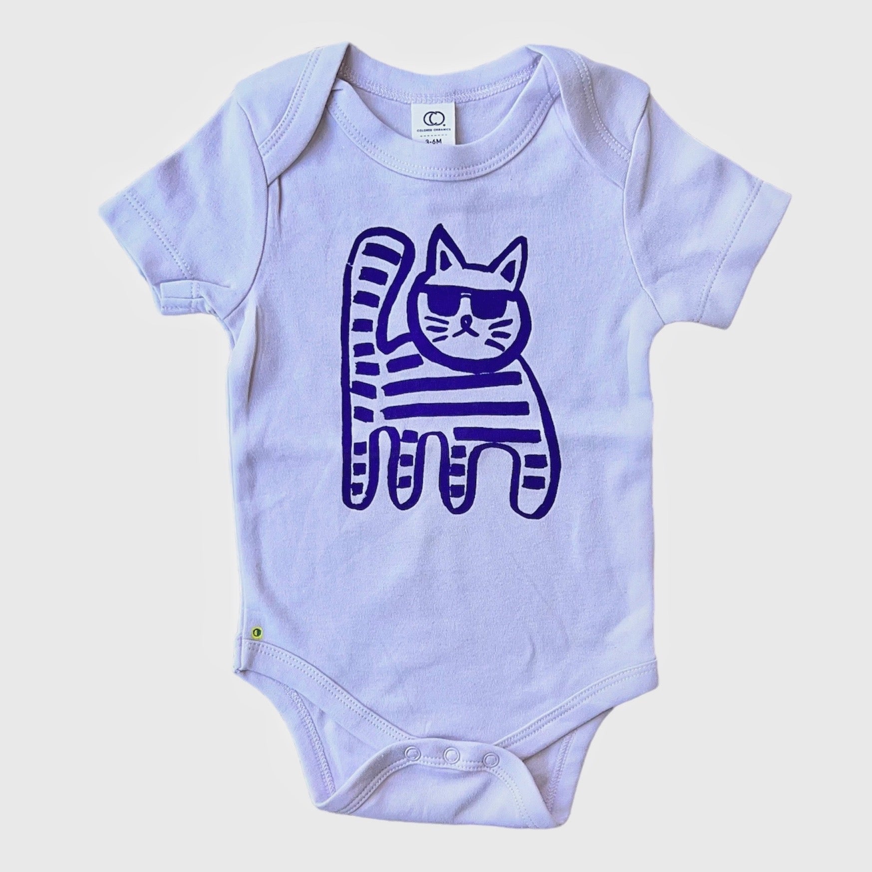 Onesie - Cool Cat - Short Sleeve - Lilac - Gift & Gather