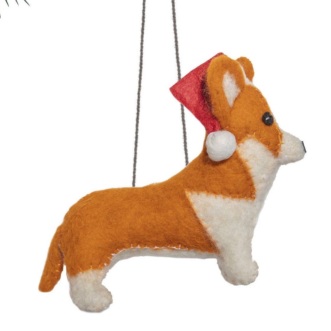 Ornament - Corgi Santa Hat - Gift & Gather