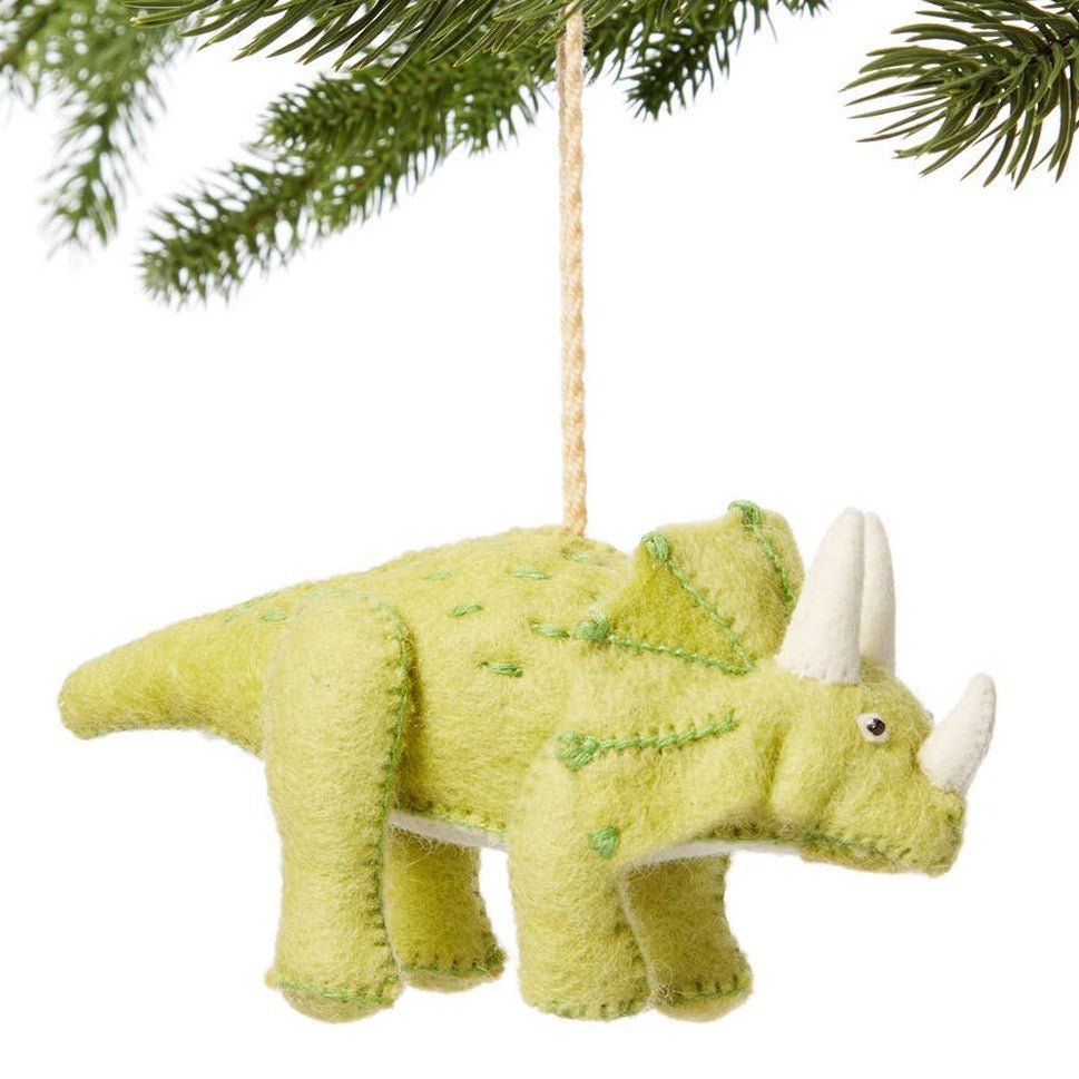 Ornament - Triceratops - Lime - Gift & Gather