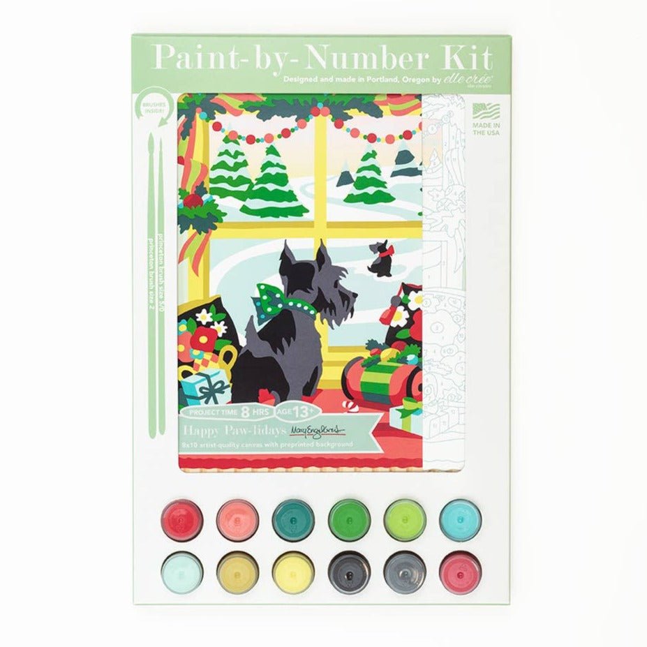 Paint-by-Number Kit - Happy Paw-lidays! - Gift & Gather