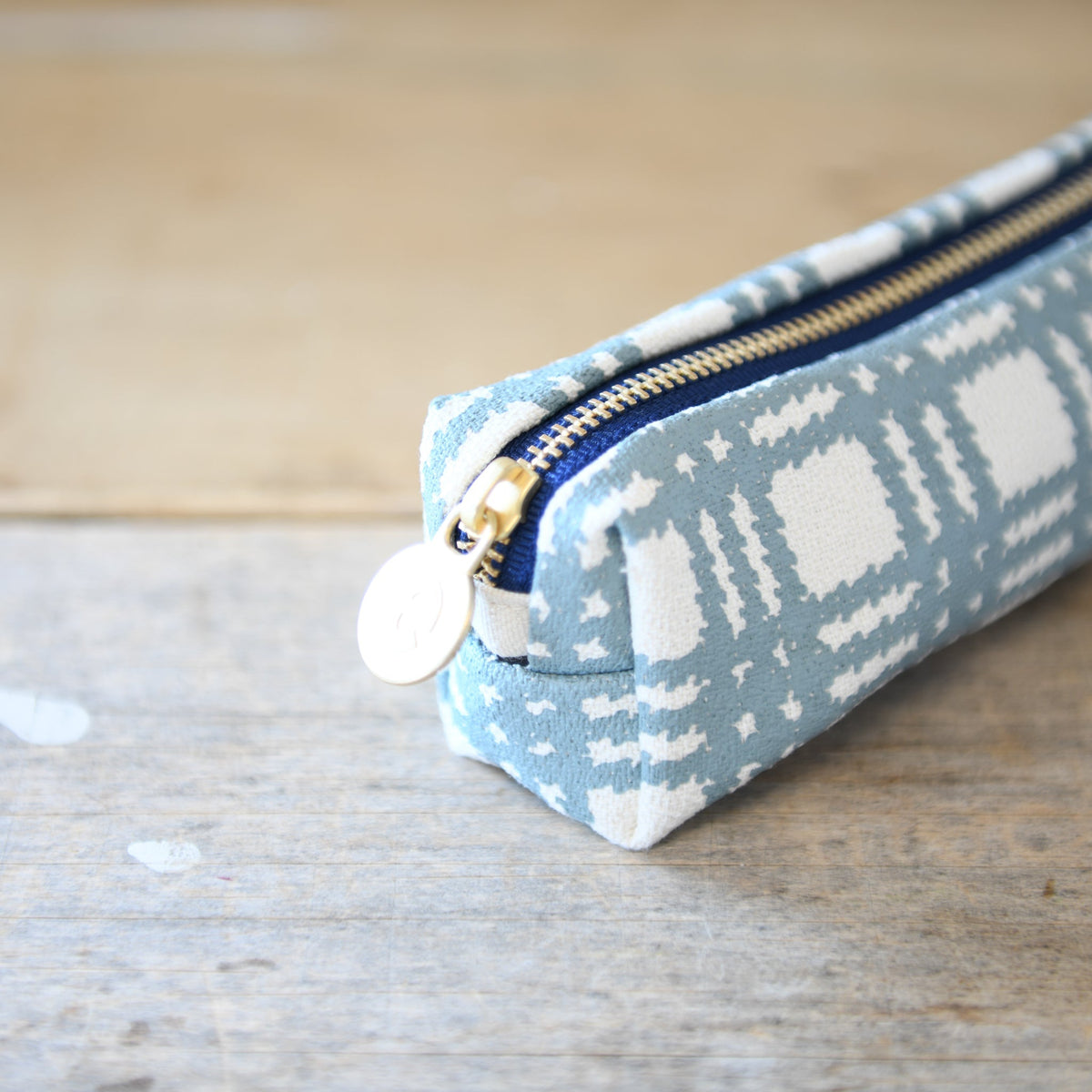 Pencil Bag - Plaid - Light Slate - Gift & Gather