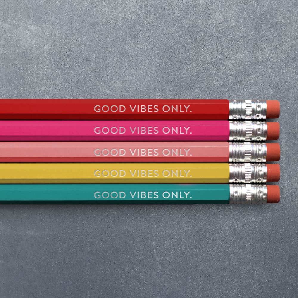 Pencil - Pack of 5 - Good Vibes Only - Gift & Gather