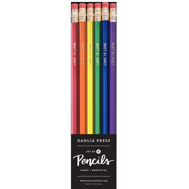 Pencils - Set Of 6 - Love Is Love - Gift & Gather