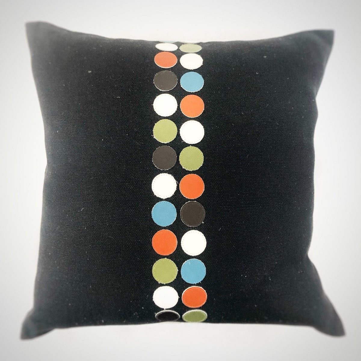 Pillow Cover Square - Black - Mid Century Multi Dot Stripe - Gift & Gather