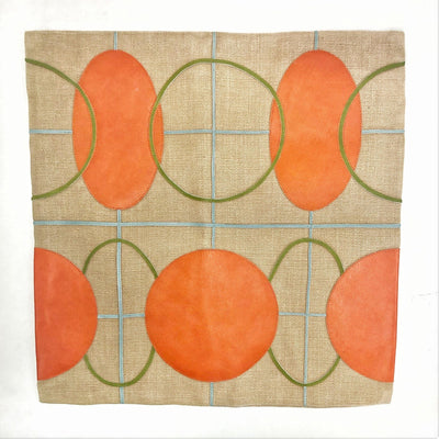 Pillow Cover Square - Tan - Mid Century Geometric Ovals/Circles - Gift & Gather