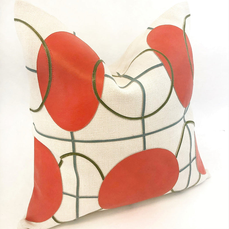 Pillow Cover Square - White - Mid Century Geometric Ovals/Circles - Gift & Gather