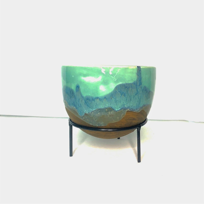 Planter - Oval With Metal Stand - Gift & Gather