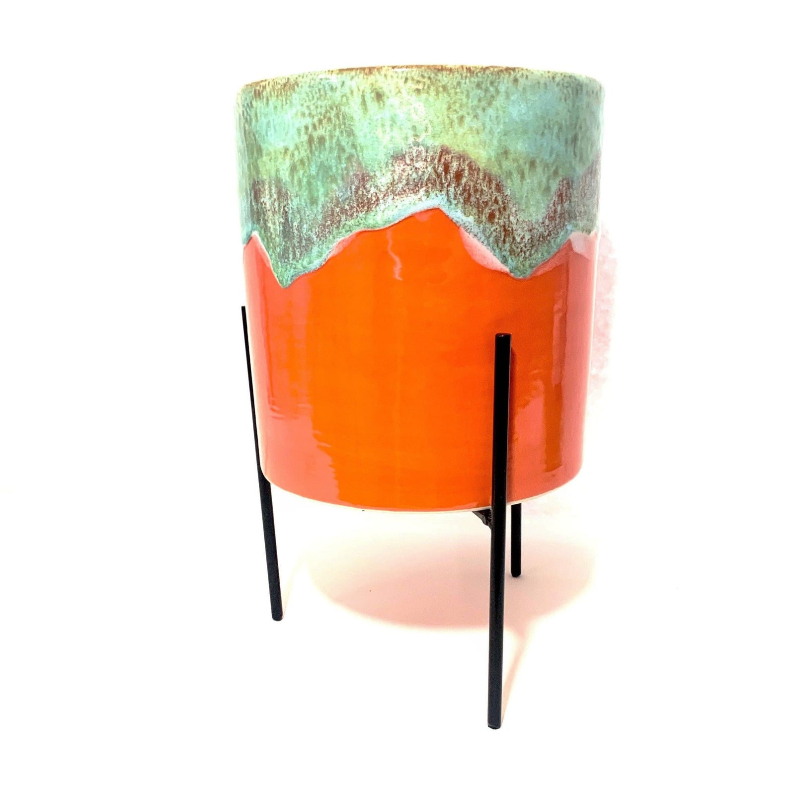 Planter - Round With Metal Stand - Gift & Gather