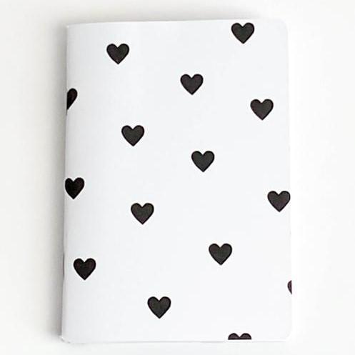 Pocket Journal - Black Hearts - Gift & Gather