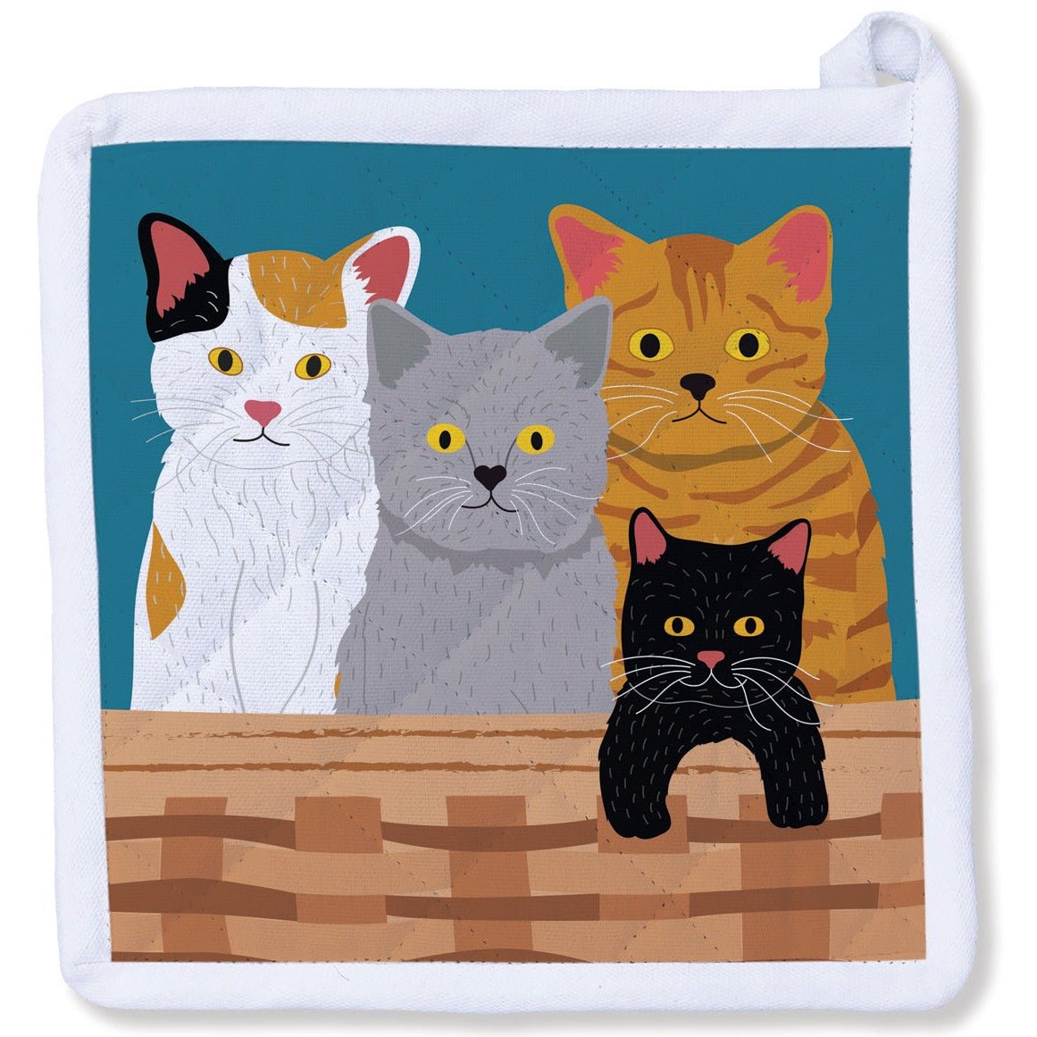Pot Holder - Cats In The Basket - Gift & Gather
