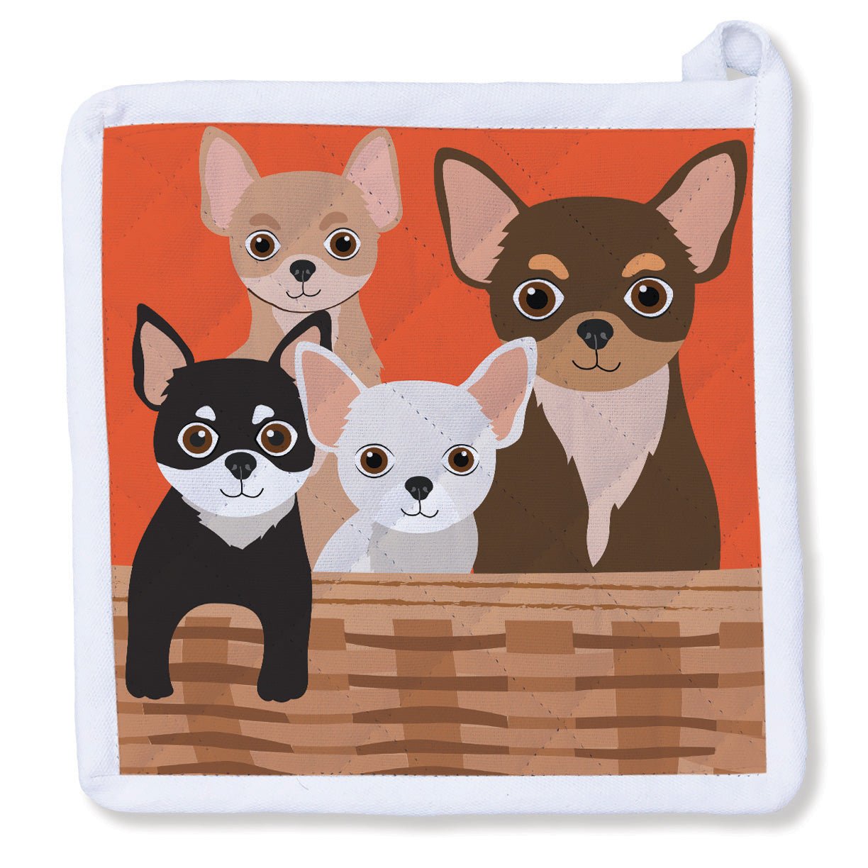 Pot Holder - Chihuahuas In The Basket - Gift & Gather