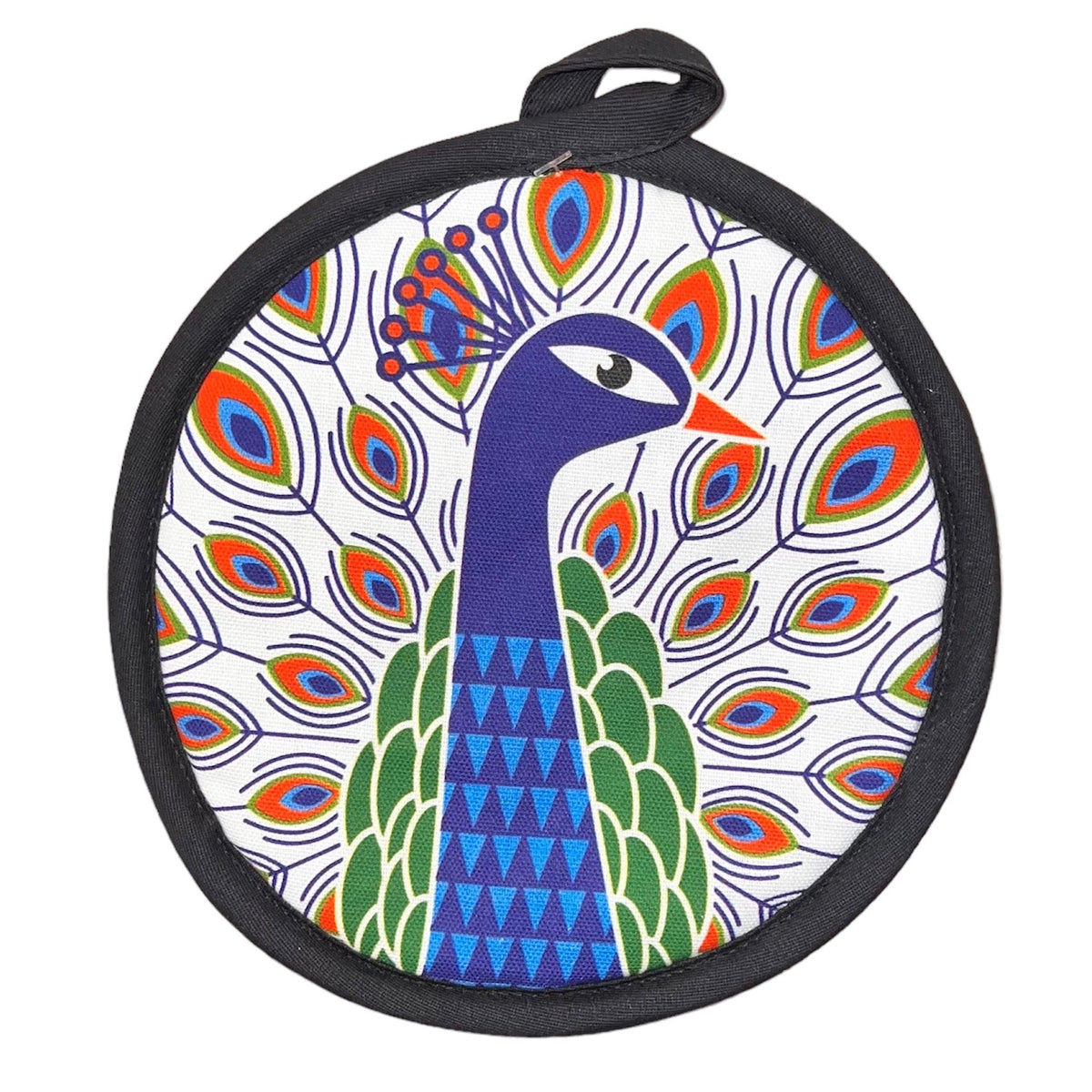 Pot Holder - Round - Peacock - Gift & Gather