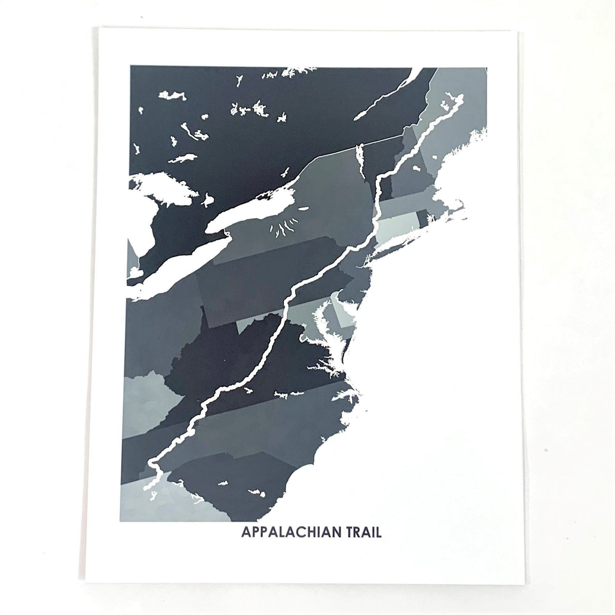 Print - Map - Appalachian Trail - Black & Grey - Gift & Gather