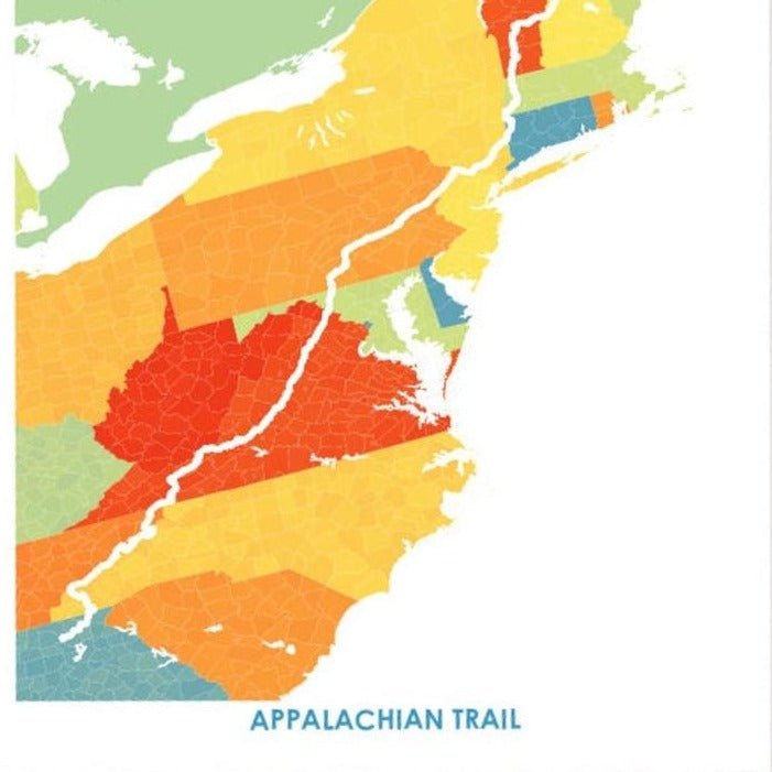 Print - Map - Appalachian Trail - Multicolor - Gift & Gather