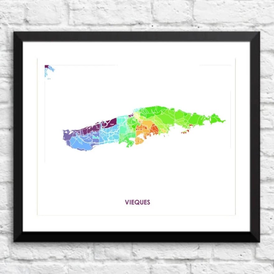 Print - Map - Vieques - Multicolor - Gift & Gather