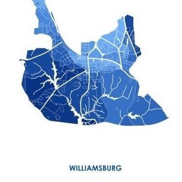 Print - Map - Williamsburg - Blues - Gift & Gather
