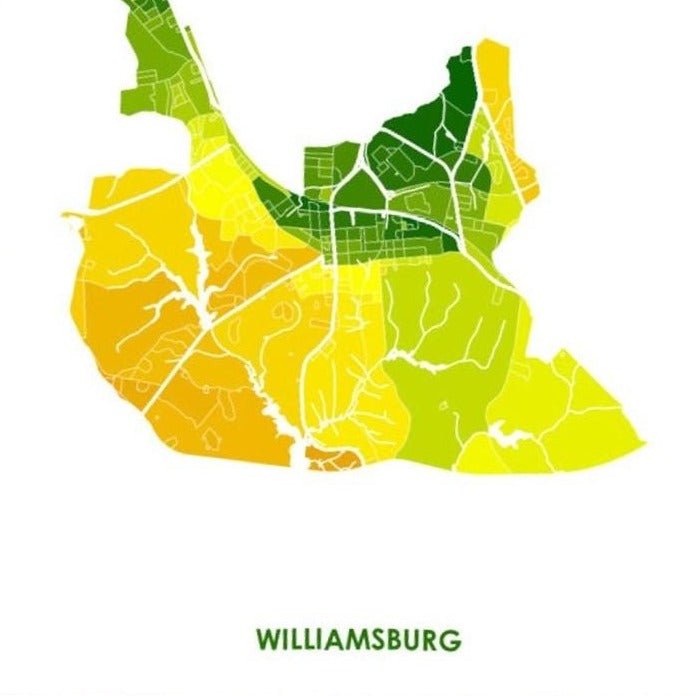 Print - Map - Williamsburg - Yellow/Green - Gift & Gather