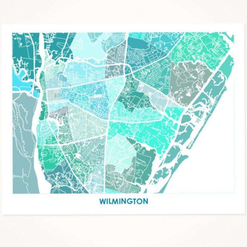 Print - Map - Wilmington - Teal - Gift & Gather