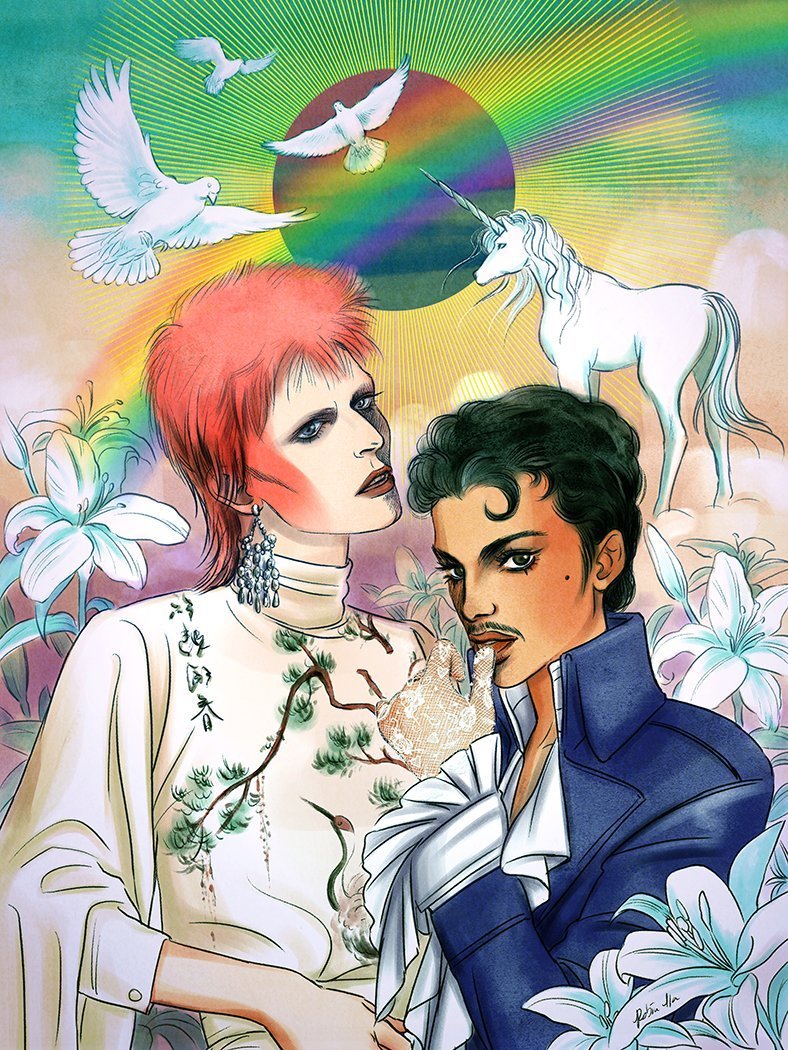 Print- Prince and Bowie - Gift & Gather