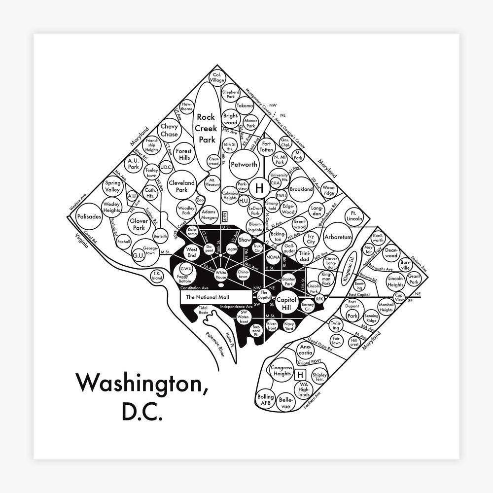 Print - Washington DC Map - Gift & Gather