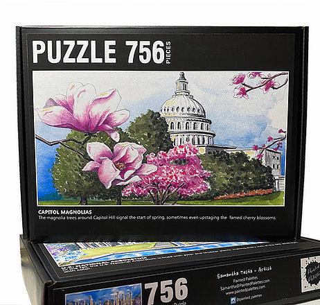 Puzzle - 756 Piece - DC Capitol Magnolias - Gift & Gather