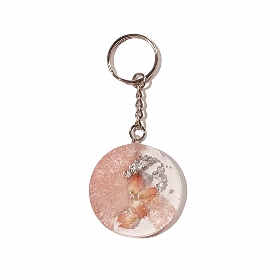 Infused Moments Artistry Resin Keychain - Round Pale Pink