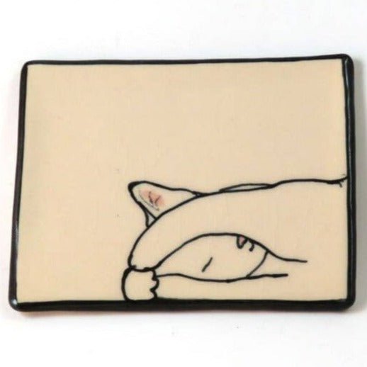 Small Tray - Cat With Paw Over Face - Gift & Gather