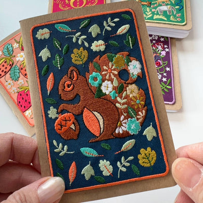 Squirrel Embroidery Pocket Notebook - Gift & Gather