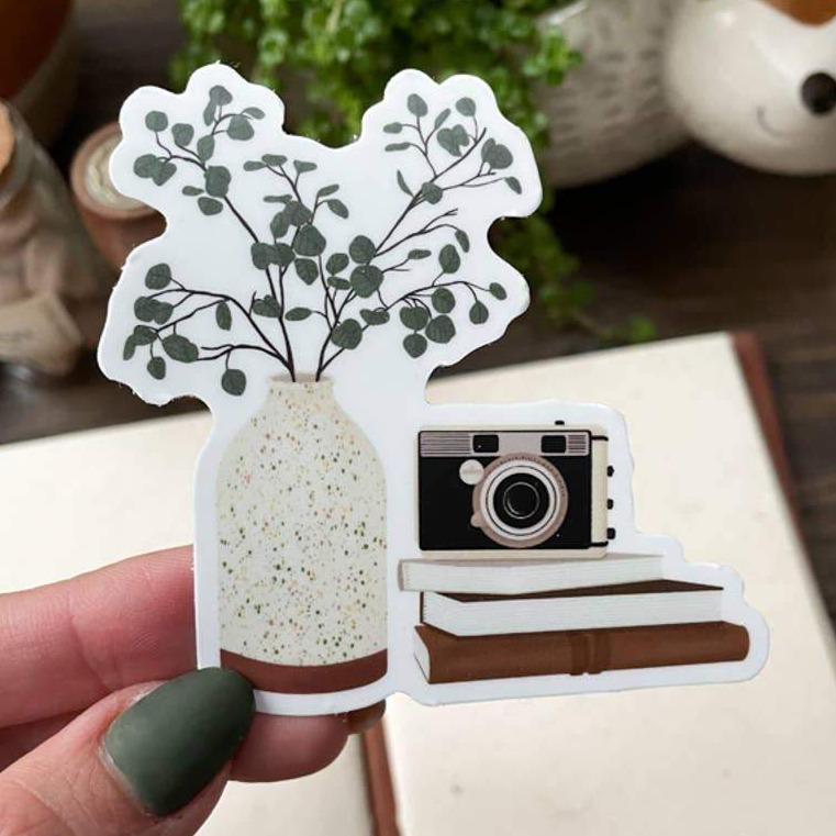Sticker - Plant and Vintage Camera - Gift & Gather