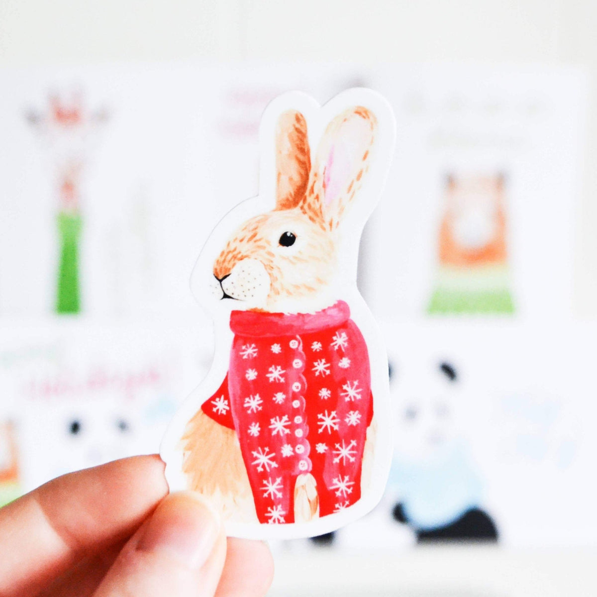 Sticker - Rabbit in Sweater - Gift & Gather